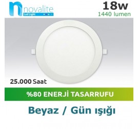 Novalite 18 Watt Slim Led Panel Aydınlatma Beyaz Gün Işığı