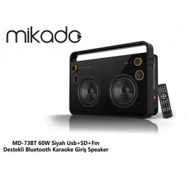 Mikado MD-73BT 60W Siyah Usb+SD+Fm Destekli Bluetooth Karaoke Giriş Speaker