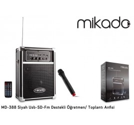 Mikado MD-388 Siyah FM Destekli Öğretmen Toplantı Anfisi