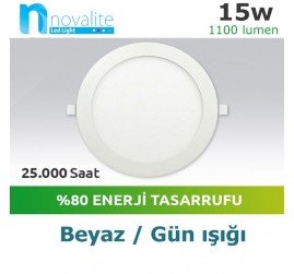 Novalite 15 Watt Slim Led Panel Aydınlatma Beyaz Gün Işığı