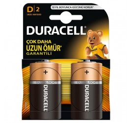 Duracell Alkalin D Büyük Boy Pil 2'li Paket