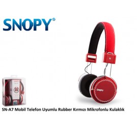 Snopy SN-A7 Mobil Telefon Uyumlu Rubber Mikrofonlu Kulaklık