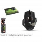 VERSATİLE MODEL:GX9 USB SİYAH GAMİNG MAKROLU OYUNCU MOUSE + MOUSE PAD