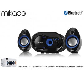 Mikado MD-209BT 2+1 Siyah Usb+TF+Fm Destekli Multimedia Bluetooth Speaker