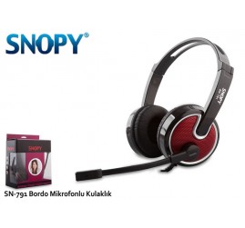 Snopy SN-791 Bordo Mikrofonlu Kulaklık