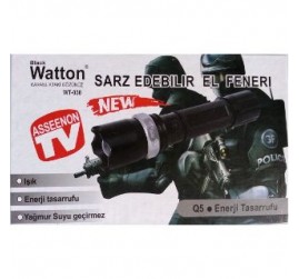 WATTON WT-038 EL FENERİ ZOOMLU ŞARJLI