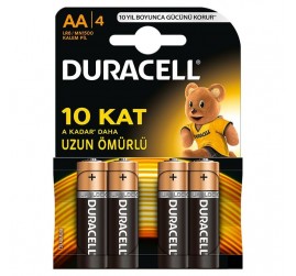 Duracell Alkalin AA Kalem Pil 4'lü Paket