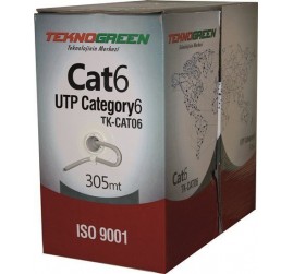 TeknoGreen TK-CAT06 305m 0.57MM 23AWG CCA UTP Cat6 Kablo