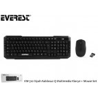 Everest KM-510 Siyah Kablosuz Q Multimedia Klavye + Mouse Set